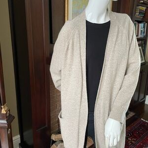 Bellina Cashmere/Wool Cream/Beige Open-Front Cardigan